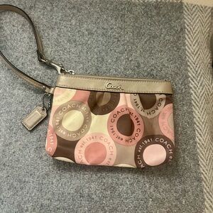 Coach Multicolor Circle Print Wristlet